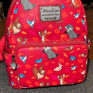 Loungefly Disney Parks Red Fall Animals Meeko, Copper Backpack NWT